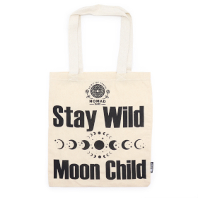 10x Sac Tote Bag Basique Iconic  - Stay Wild, Moon Child - (40x36cm) - Naturel 4oz