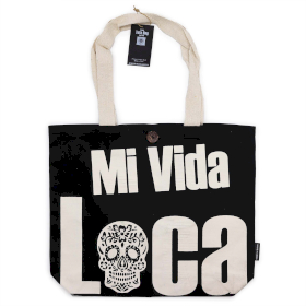Sac Tote Bag Basique Iconic  - Mi Vida Loca - Noir - Naturel 10oz (36x43x10cm)