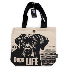 Sac Tote Bag Basique Iconic  - It\'s a Dogs Life - Blanc - Naturel 10oz (36x43x10cm)