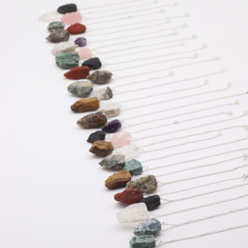 36x Pack de Démarrage Pendule en Gemmes (12x 3 cristaux) 4 cm - Cristaux Bruts