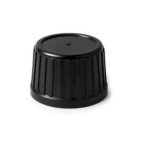 50x Bouchon Noir CR / TP pour Bouteille en Verre Médicinale, 28 mm
