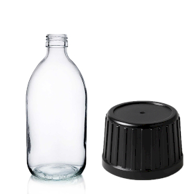 42x Bouteille en Verre Médicinale Transparente de 150 ml  avec Bouchon Inviolable