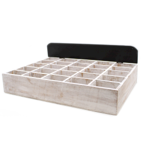 Plateau de présentation en bois - 25 compartiments