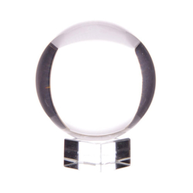 Boule de Cristal sur Socle 80mm - Rayures et Bulles