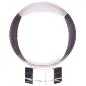 Boule de Cristal sur Socle 200mm - Rayures et Bulles