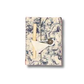 Carnet Moyen Lokta en Coton Bleu Mélangé