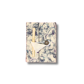 Mini Carnet Lokta en Coton Bleu Mélangé
