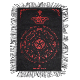 6x Tapis de Divination pour Pendule - Papillon Mystique - Noir & Rouge Sang