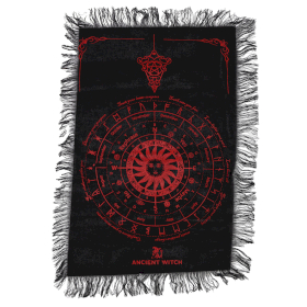 6x Tapis de Divination pour Pendule - Visage du Soleil - Noir & Rouge Sang