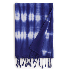 4x Foulard  Art Boho Java - Rayures Indigo - 62x200 cm