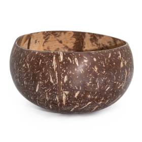 5x Grand Bol en Noix de Coco Naturelle – Poli – Pour Usage Artisanal  – 10x14 cm.