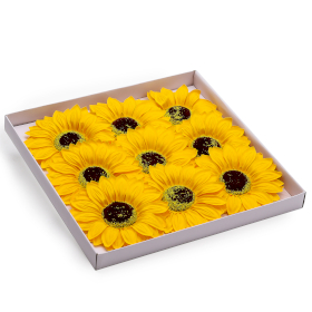 9x Savon Fleur Artisanale - Tournesols Jumbo - (14 cm)