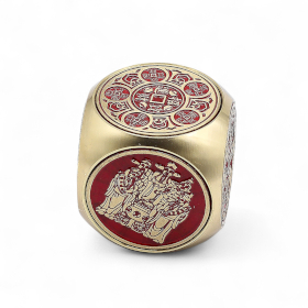 Feng Shui Fortune - Cube de Prospérité Rouge et Laiton - Plat