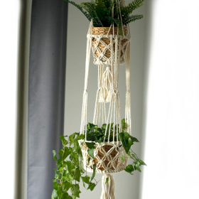 Suspension Macramé pour Plantes - Pots Double