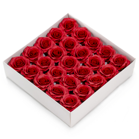 25x Savon Fleur Artisanale - (5 couches) Rose Romantique - Rouge Vin