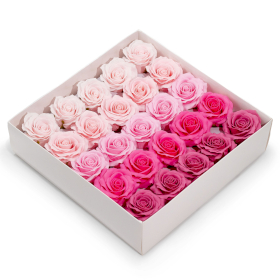 25x Savon Fleur Artisanale - (5 couches) Rose Romantique - Sélection Dégradée - Rose Rosée