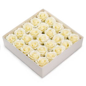 25x Savon Fleur Artisanale - (5 couches) Décorative uniquement Rose - Bordée de soie - Éclat Perle de Mariée