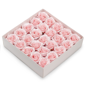 25x Savon Fleur Artisanale - (5 couches) Décorative uniquement Rose - Bordée de soie - Rose Rosée