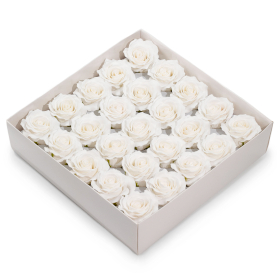 25x Savon Fleur Artisanale - (5 couches) Rose Romantique - Blanc