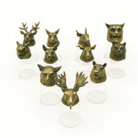 12x Verres À Shot Bottom Up (25 Ml) – Créatures De La Forêt Et Mystiques – Bronze Antique