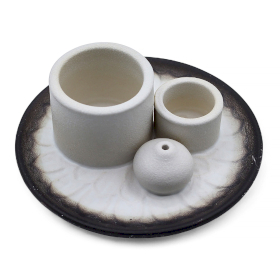 Bâton de Palo Santo et Porte-Encens - Mandala - Blanc et Gris