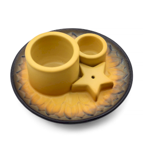 Bâton de Palo Santo et Porte-Encens - Mandala - Sable et Gris