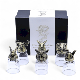 6x Verres À Shot Bottom Up (50 Ml) – Créatures Mystiques – Bronze Antique
