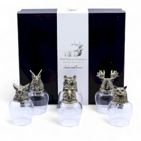 6x Verres Bottom Up (100 Ml) – Créatures Sauvages De La Forêt – Bronze Antique