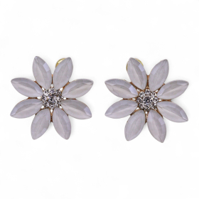 Perles - Verre Vintage - Fleurs - Boucles d’Oreilles