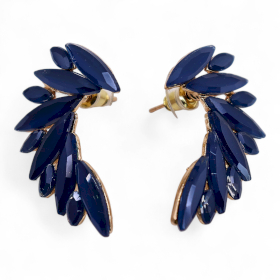 Bleu Royal - Verre Vintage - Ailes d’Ange - Boucles d’Oreilles