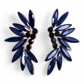 Bleu Royal - Verre Vintage - Fées - Boucles d’Oreilles