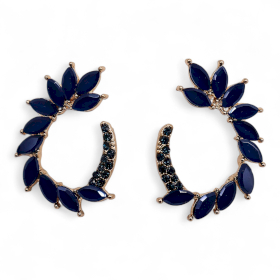 Bleu Royal - Verre Vintage - Anneaux - Boucles d’Oreilles