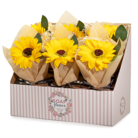 6x Fleurs de Savon Prêt A la Vente- Bouquet de Tournesol