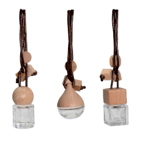 12x Flacons Diffuseurs Suspendus Beiges Pour Voiture – 8 ml – 3 Designs Assortis
