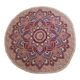 Grand Mandala Rond En Coton (180cm) - Rose & Violet