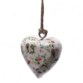 50x Grands Cœurs Décoratifs En Bois - Fleur Victorienne (50) - Dans Un Bocal D’Exposition