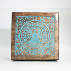 Grandes Boîtes En Bois de Manguier - Bouddha Arbre de Bodhi