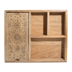 Boîte à Tarot à Quatre Sections avec Support de Cartes