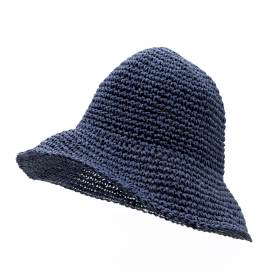Chapeau De Soleil En Paille – Bleu Marine