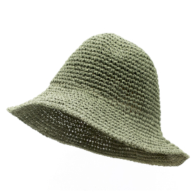 Chapeau De Soleil En Paille – Vert Mousse