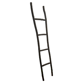 Grande Échelle en Bois de Kemu - 1,5 m - Noir - Style Japonais