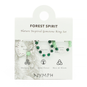 3x Coffret de Bagues Nymph en Pierre Précieuse – Esprit de la Forêt