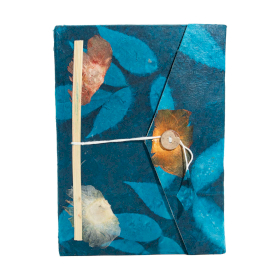 Grand Carnet Lokta en Papier Bold Floral – Bleu Nuit – avec Marque-page