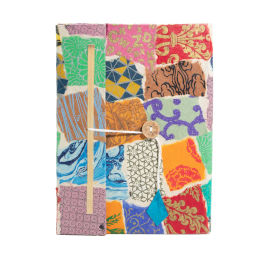 Grand Carnet Lokta Patchwork – Multicolore – avec Marque-page