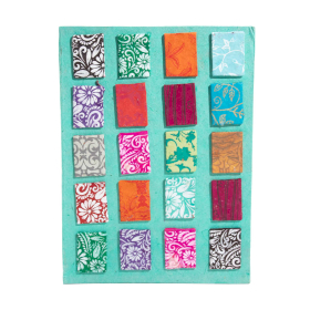 Grand Carnet Lokta Mini Tiles – Bleu Sarcelle – avec Marque-page