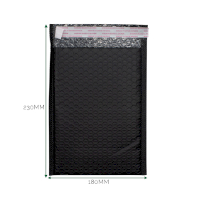 20x Enveloppe Bulle Noire (180 x 230 + 40 mm)
