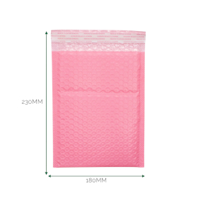 20x Enveloppe Bulle Rose (180 x 230 + 40 mm)