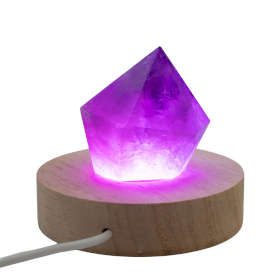 3x Socles LED Ronds en Bois 8 cm – USB – Multicolore