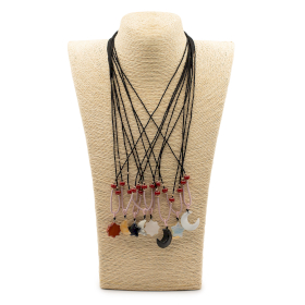 8x Colliers Cordon avec Pendentifs en Pierre – Collection Céleste (assortie)