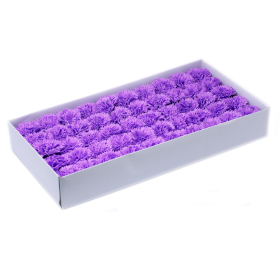 50x Fleurs de Savon pour Bouquet - Oeillets Violet